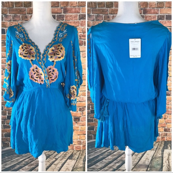 Free People Dresses & Skirts - NWT Free people turquoise Cora embroidered dress